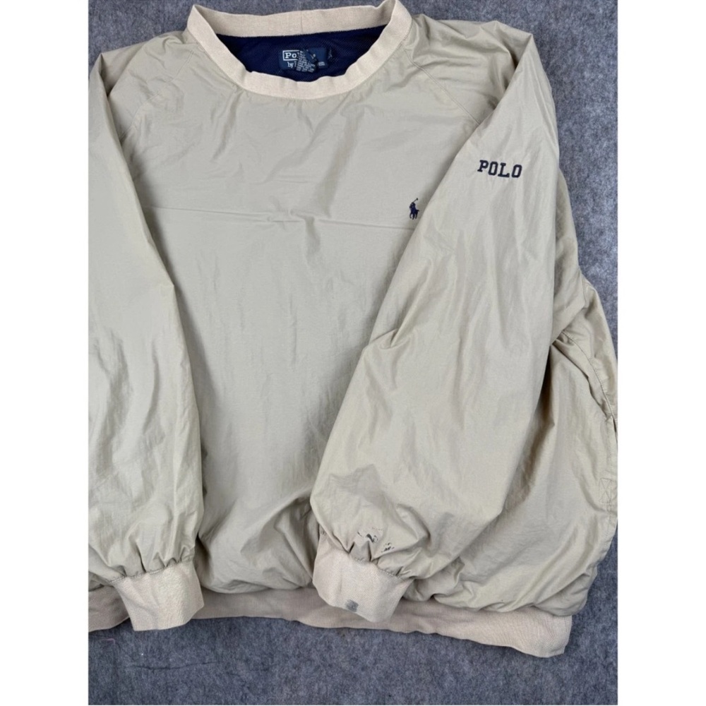Vintage‎ Polo by Ralph Lauren Windshirt Men's XL Beige Windbreaker Golf Pullover